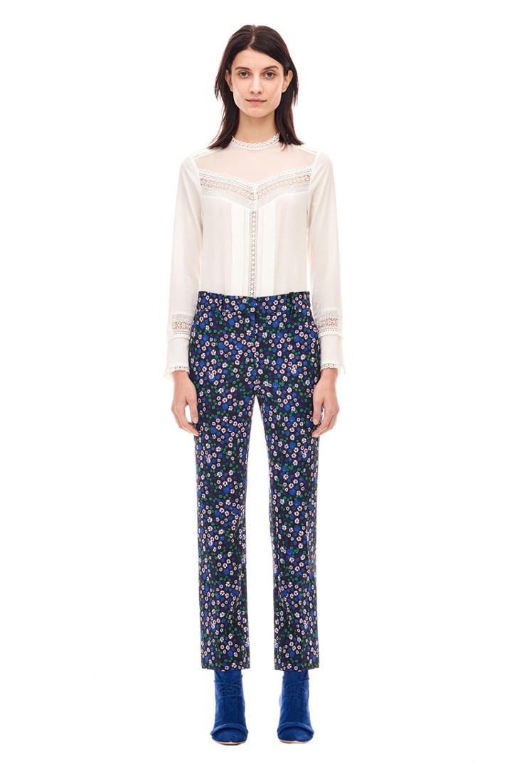 Rebecca Taylor Juliet Fleur Straight Leg Pant