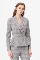 Rebecca Taylor Rebecca Taylor Tailored Plaid Suiting Peplum Jacket