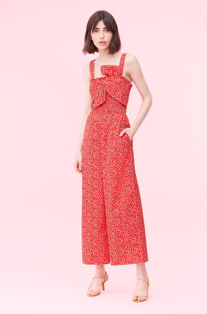 Rebecca Taylor Rebecca Taylor Malia Floral Bow Smocked Jumpsuit.