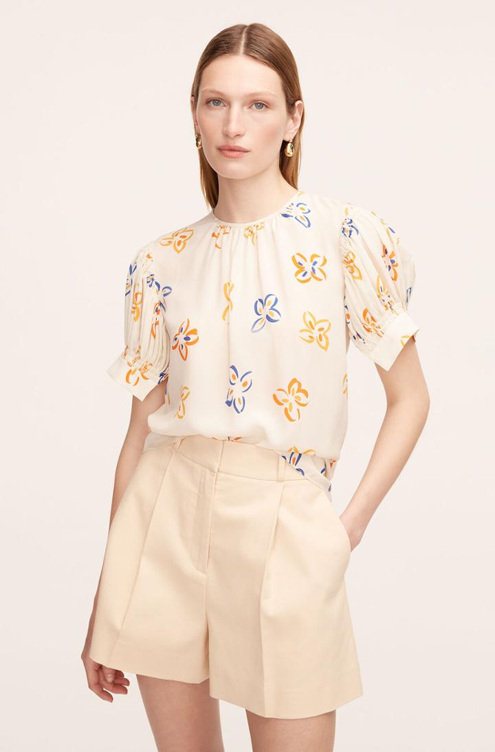 Rebecca Taylor Rebecca Taylor Flame Fleur Short-sleeve Silk Blouse