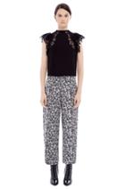 Rebecca Taylor Rebecca Taylor Liane Floral Jacquard Pant 8 Black Combo