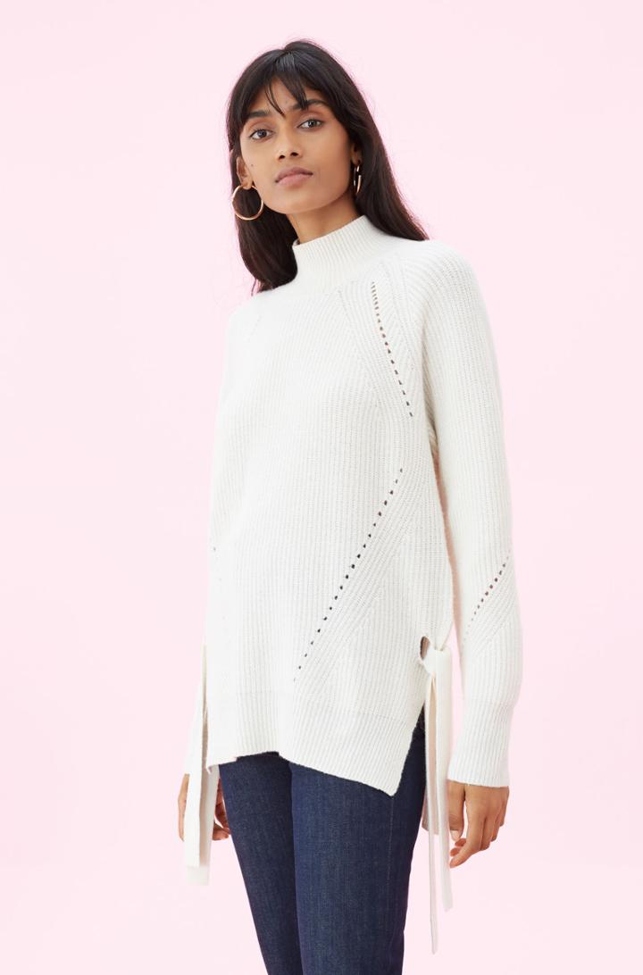Rebecca Taylor Angled Rib Turtleneck Pullover