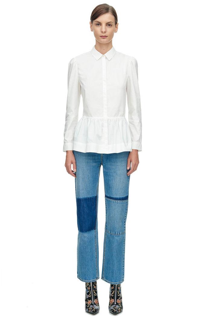 Rebecca Taylor Rebecca Taylor Long Sleeve Poplin Peplum Top 8 Sea Salt