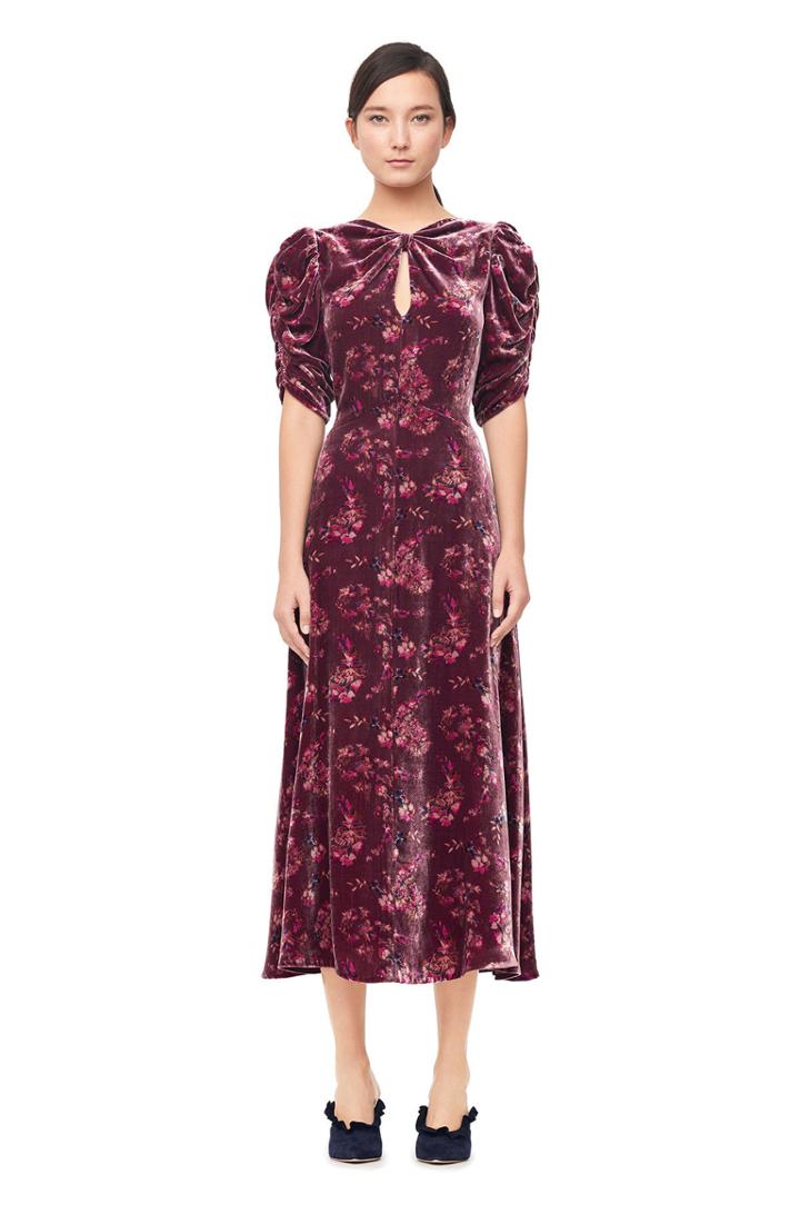 Rebecca Taylor Jewel Paisley Velvet Midi Dress