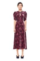 Rebecca Taylor Jewel Paisley Velvet Midi Dress