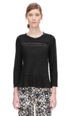 Rebecca Taylor Rebecca Taylor Long Sleeve Slub Knit Tee With Lace