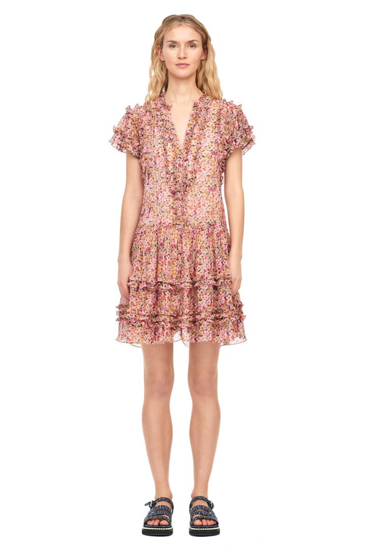 Rebecca Taylor Margo Floral Silk Cotton Voile Dress