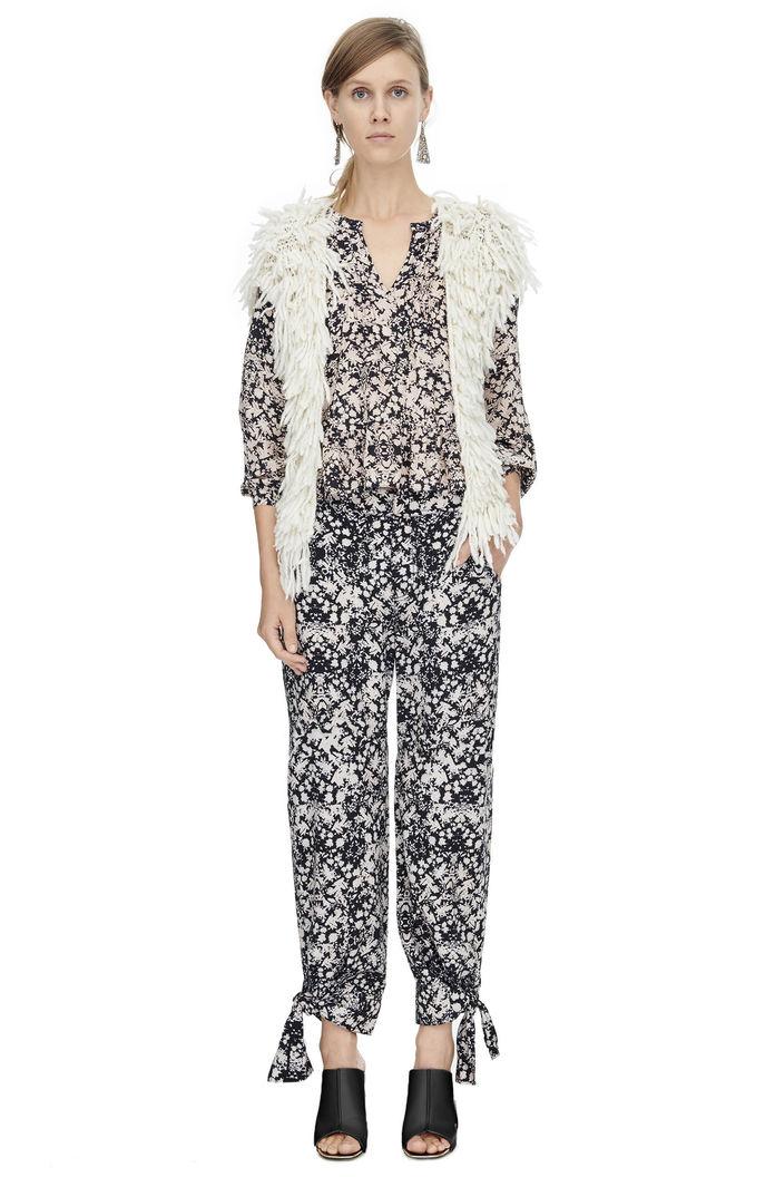 Rebecca Taylor Rebecca Taylor Potpourri Paisley Print Pant 6 Ecru/black