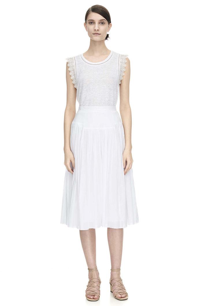 Rebecca Taylor Rebecca Taylor Linen Embroidered Tee S Snow