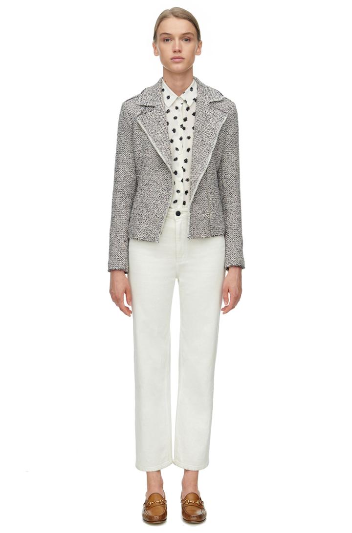 Rebecca Taylor Rebecca Taylor Structured Stretch Tweed Jacket 12 Nude Combo