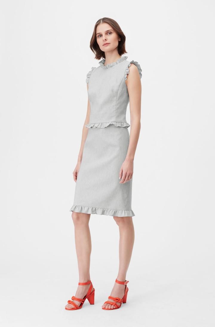 Rebecca Taylor Rebecca Taylor Tailored Stretch Linen Blend Pencil Skirt