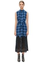 Rebecca Taylor Rebecca Taylor Plaid Dress With Lace 0 Violet Stone Combo