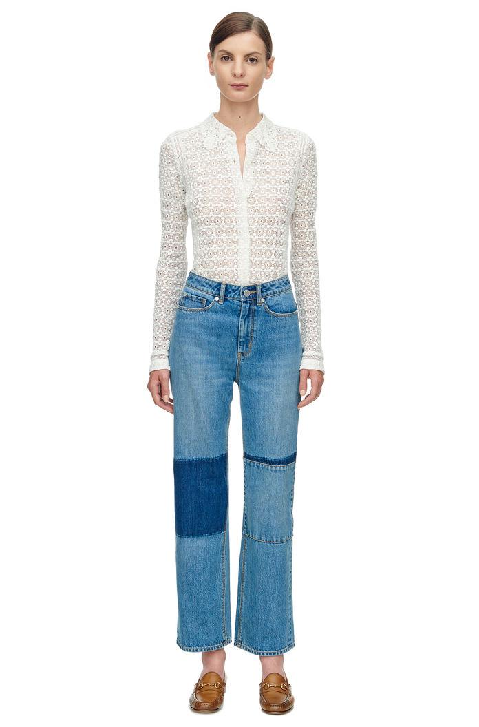 Rebecca Taylor Rebecca Taylor Long Sleeve Lace Mix Top 12 Chalk