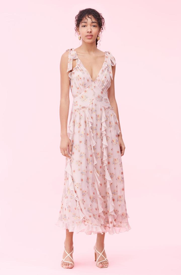 Rebecca Taylor Rebecca Taylor Leander Floral Metallic Clip Dress