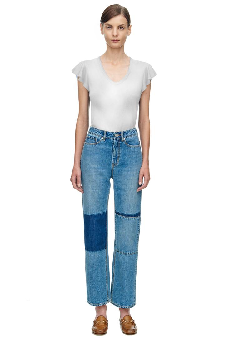 Rebecca Taylor La Vie Washed Textured Jersey Tee