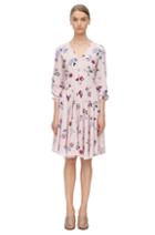 Rebecca Taylor Rebecca Taylor Long Sleeve Bellflower Print Dress 8 Blush Combo