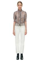 Rebecca Taylor Rebecca Taylor Short Sleeve Snake Print Top 8 Pink Champagne