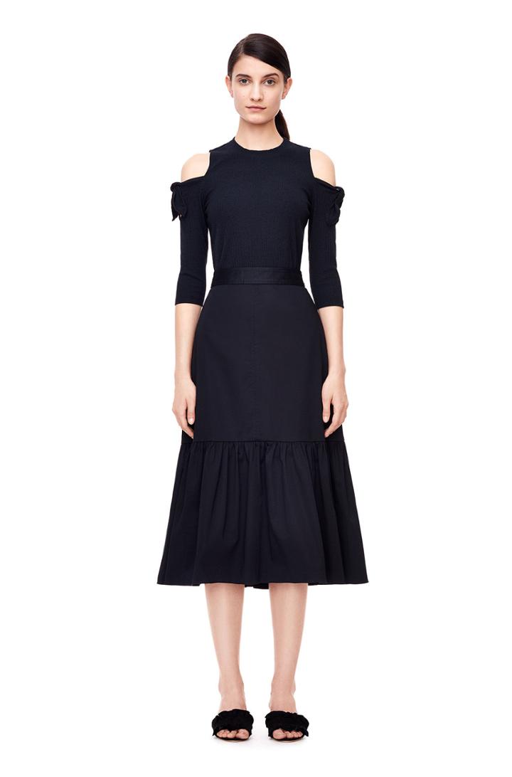 Rebecca Taylor Open-shoulder Ribbed Jersey Top