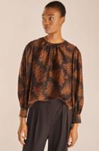 Rebecca Taylor Rebecca Taylor Arden Fern Ruched Sleeve Blouse