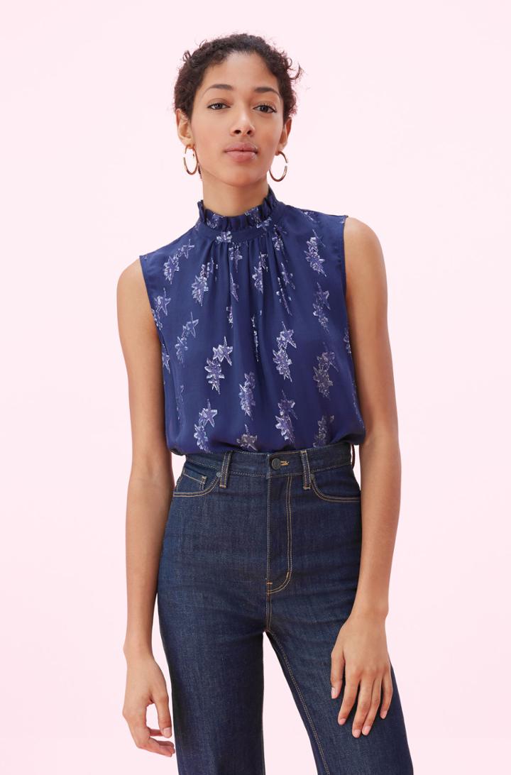 Rebecca Taylor Metallic Star Clip Top