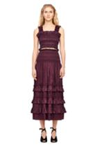 Rebecca Taylor Cotton Sateen Smocked Tank