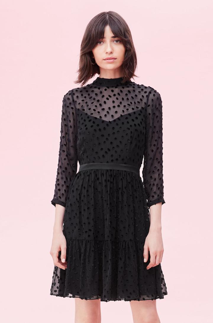 Rebecca Taylor Rebecca Taylor Velvet Dot Jacquard Dress