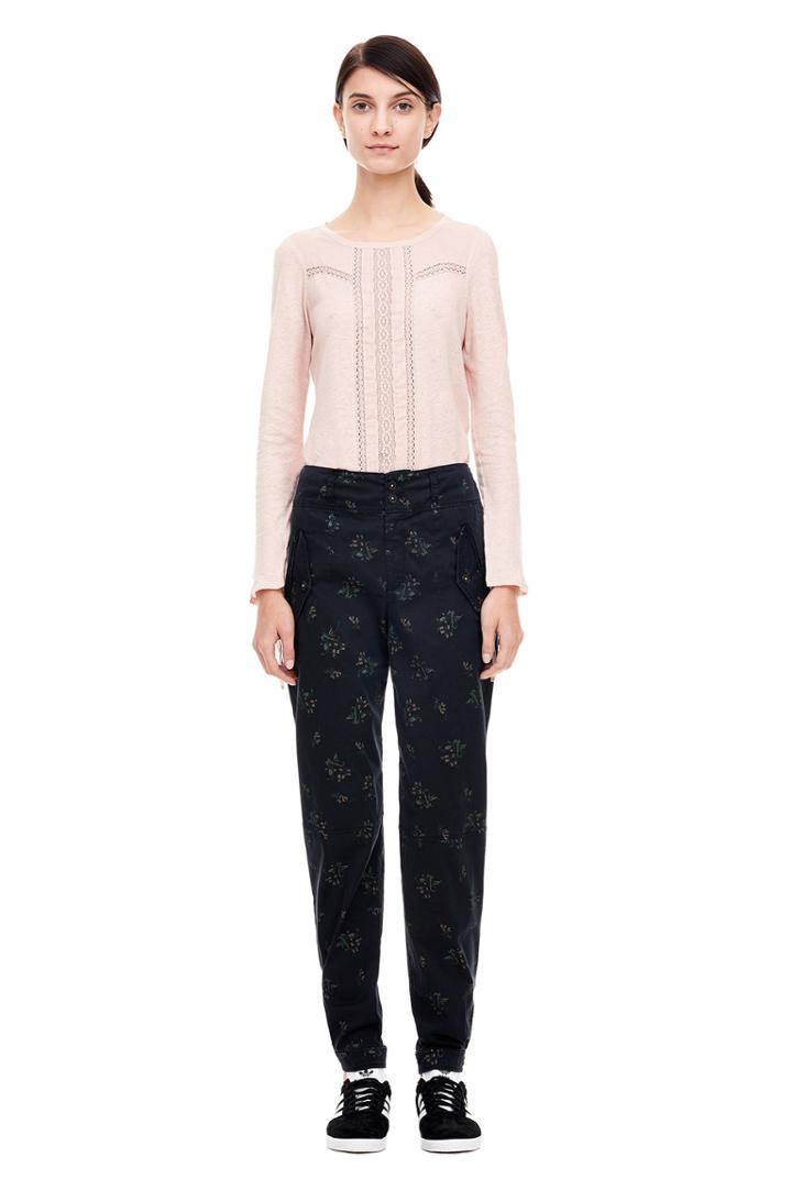 Rebecca Taylor La Vie Long Sleeve Jersey And Lace Tee