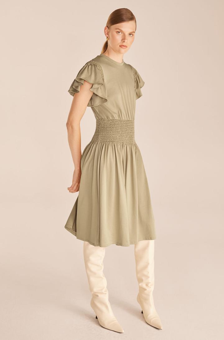 Rebecca Taylor Rebecca Taylor Smocked Flutter Sleeve Dress