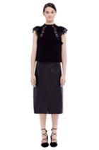 Rebecca Taylor Rebecca Taylor Leather Midi Skirt 0 Black