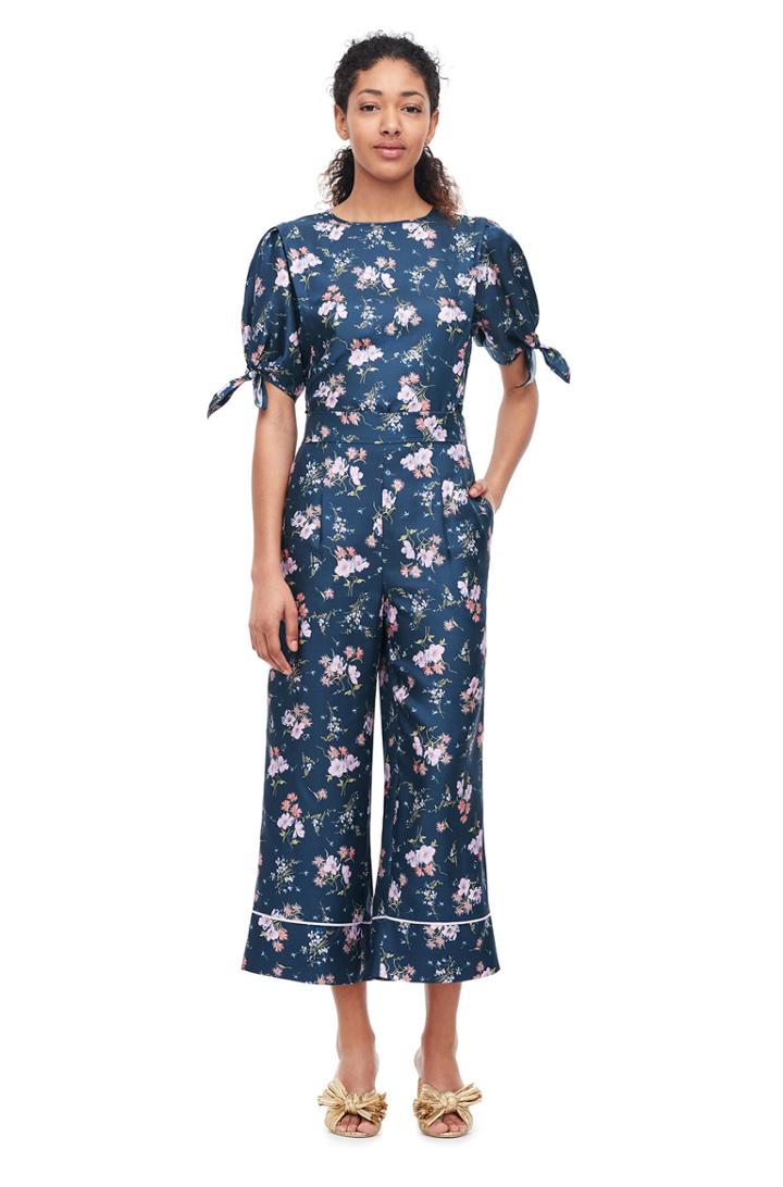 Rebecca Taylor Emilia Print Silk Twill Tie Top