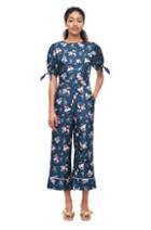 Rebecca Taylor Emilia Print Silk Twill Tie Top