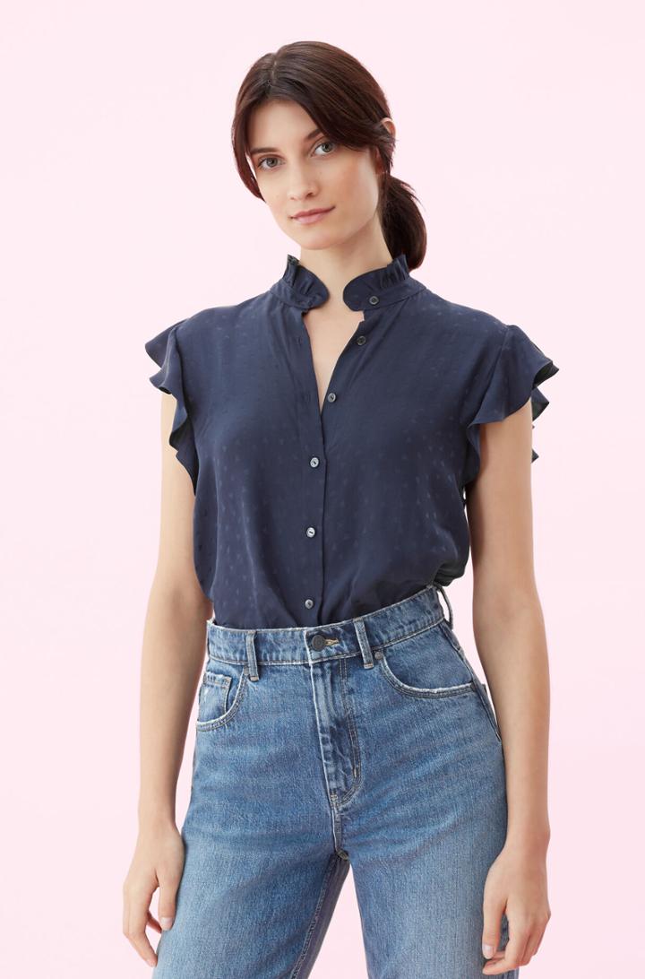 Rebecca Taylor Rebecca Taylor Heart Jacquard Silk Top