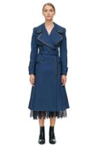 Rebecca Taylor Rebecca Taylor Leather Trim Trench L Navy
