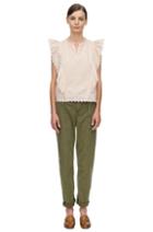 Rebecca Taylor Rebecca Taylor La Vie Poplin Lace Top M Nude