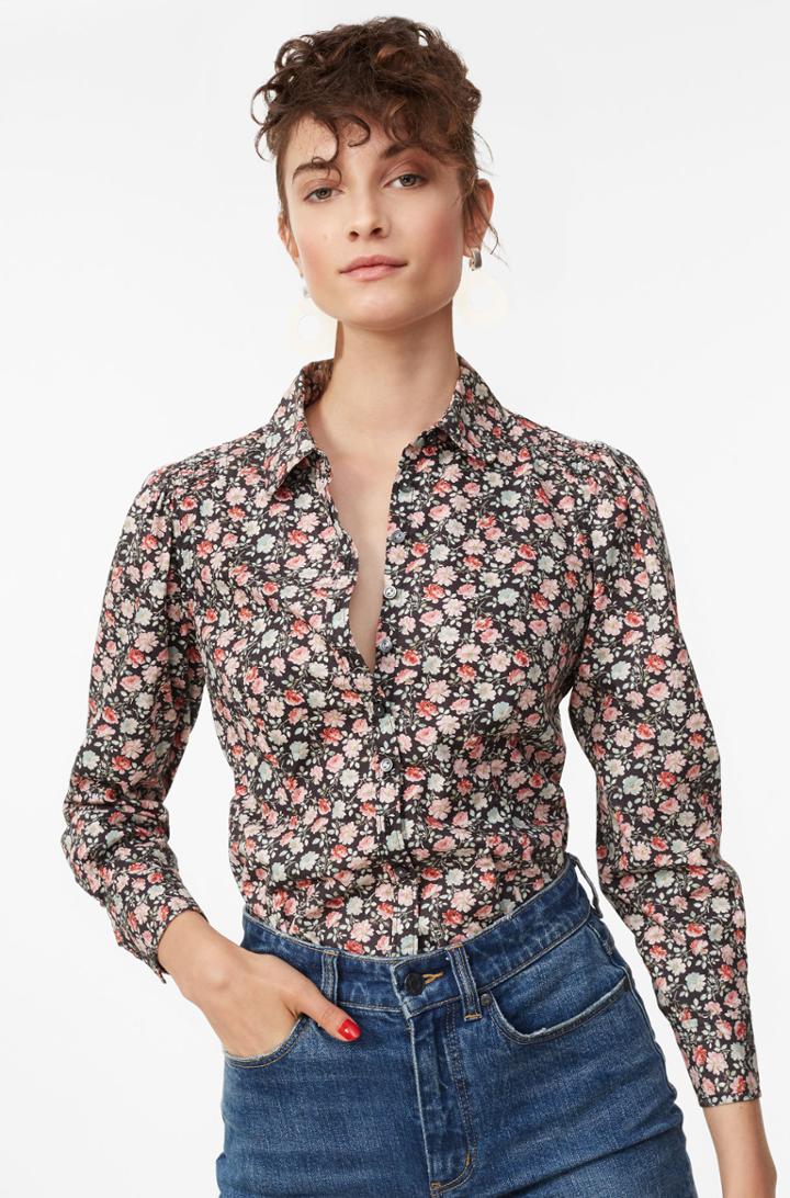 Rebecca Taylor La Vie Ariane Rose Mini Poplin Top