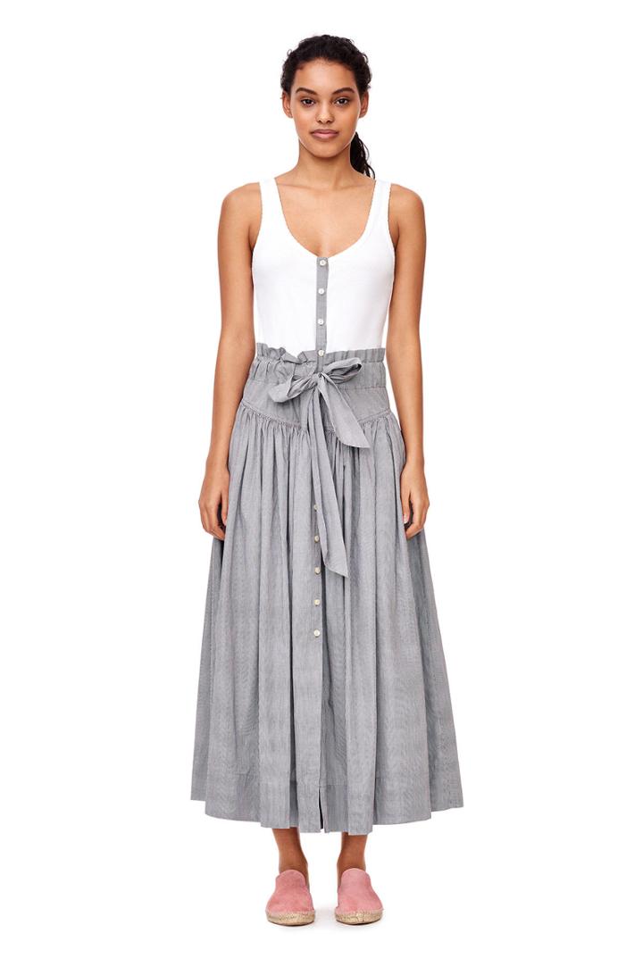 Rebecca Taylor La Vie Poplin & Ribbed Jersey Dress