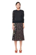 Rebecca Taylor Mixed Print Pleated Skirt