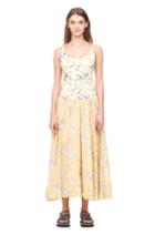 Rebecca Taylor Lemon Rose Jersey & Voile Dress