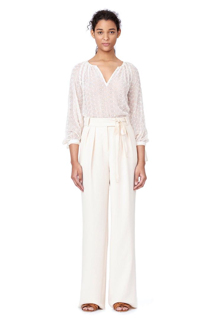 Rebecca Taylor Long-sleeve Eyelet Top