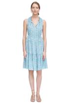 Rebecca Taylor Rebecca Taylor Sleeveless Provence Block Dress 0 Turquoise Combo