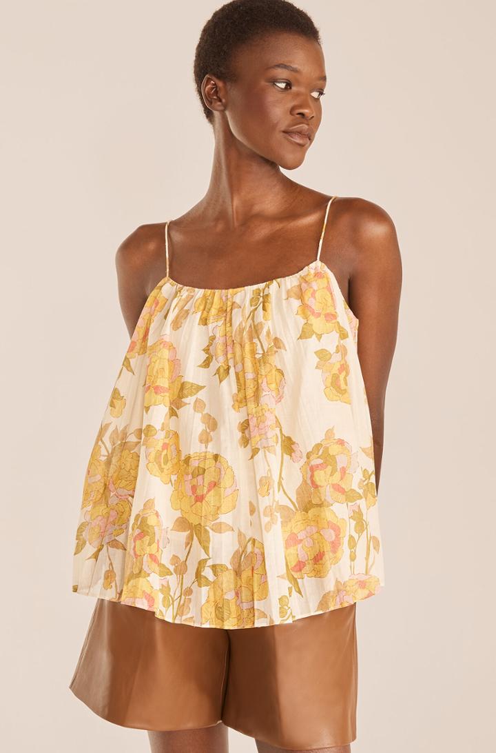 Rebecca Taylor Rebecca Taylor Wild Peony Pleated Tank