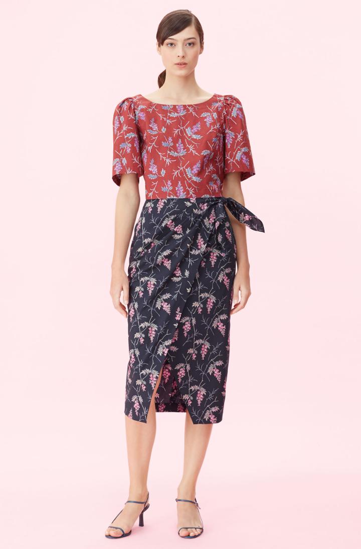 Rebecca Taylor Rebecca Taylor Ivie Fleur Print Wrap Skirt