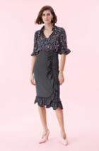 Rebecca Taylor Dot Print Ruffle Skirt