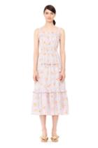 Rebecca Taylor Emilia Print Silk Jacquard Tank Dress