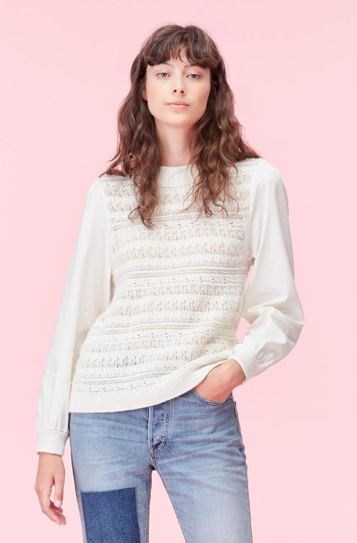 Rebecca Taylor Rebecca Taylor La Vie Mixed Media Pullover