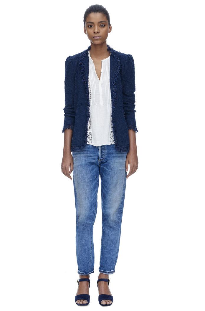 Rebecca Taylor Rebecca Taylor Fringe Tweed Jacket 8 Navy