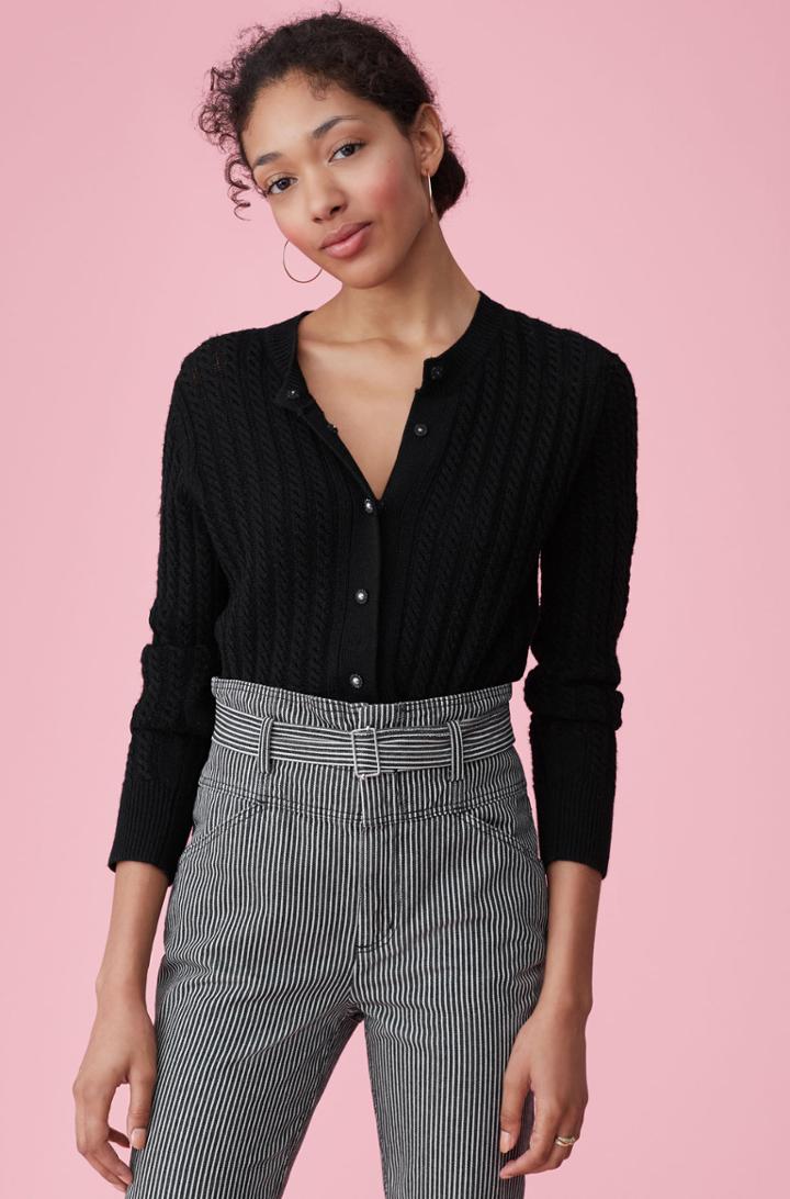 Rebecca Taylor Embellished Cable Cardigan