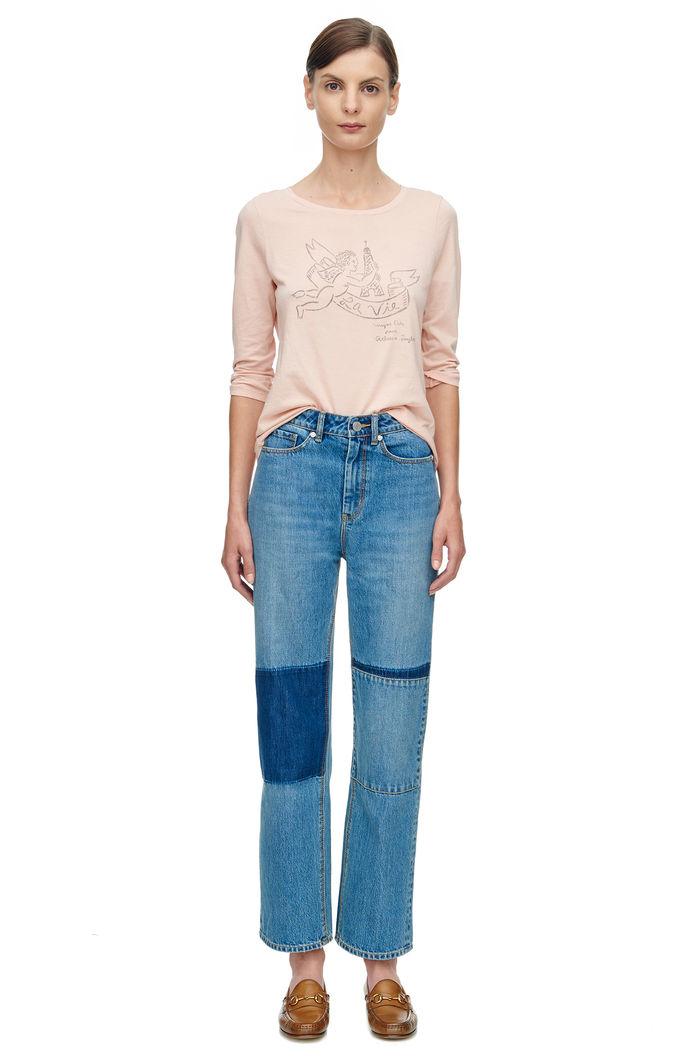 Rebecca Taylor Rebecca Taylor La Vie Logo Jersey Tee Xs Pale Blush