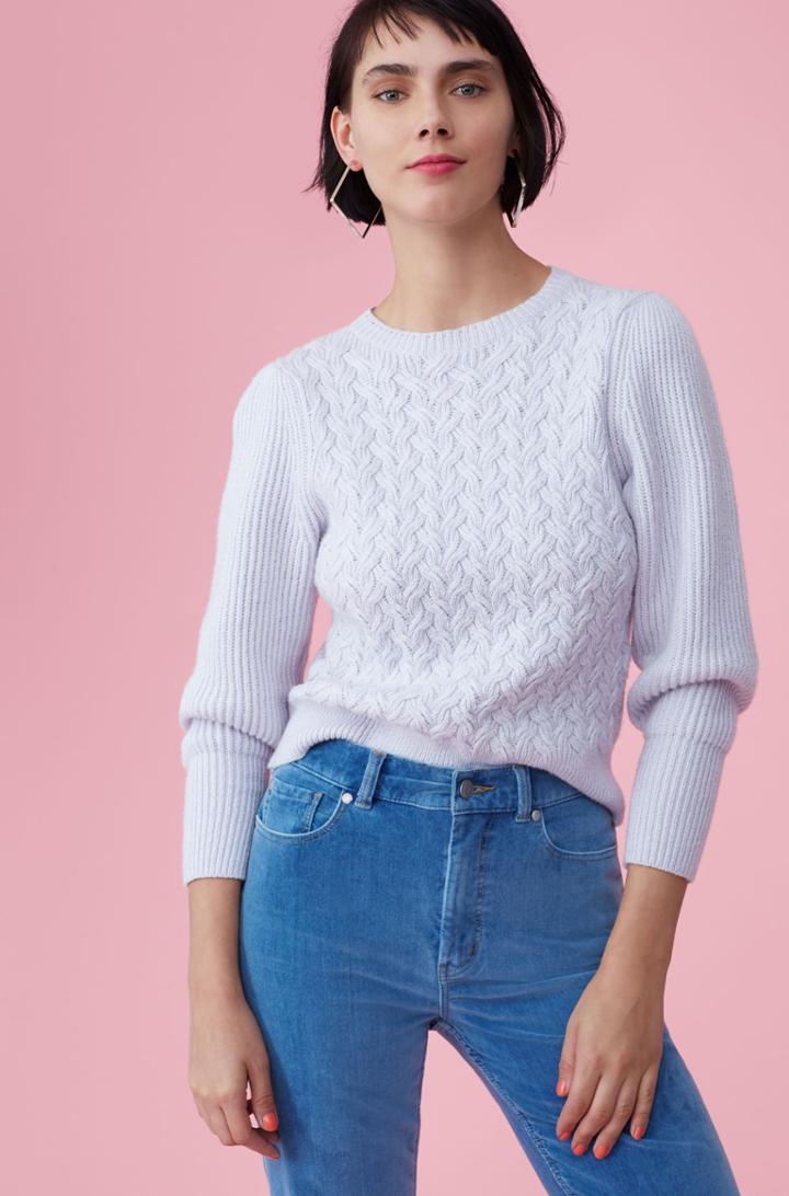 Rebecca Taylor La Vie Wavy Cable Pullover