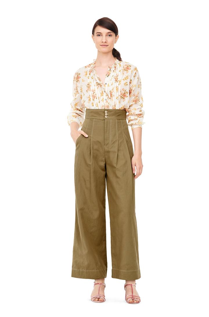 Rebecca Taylor La Vie Cropped Twill Pant